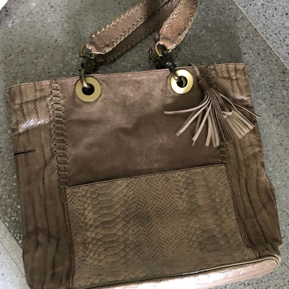 Mondrina Taupe Tote